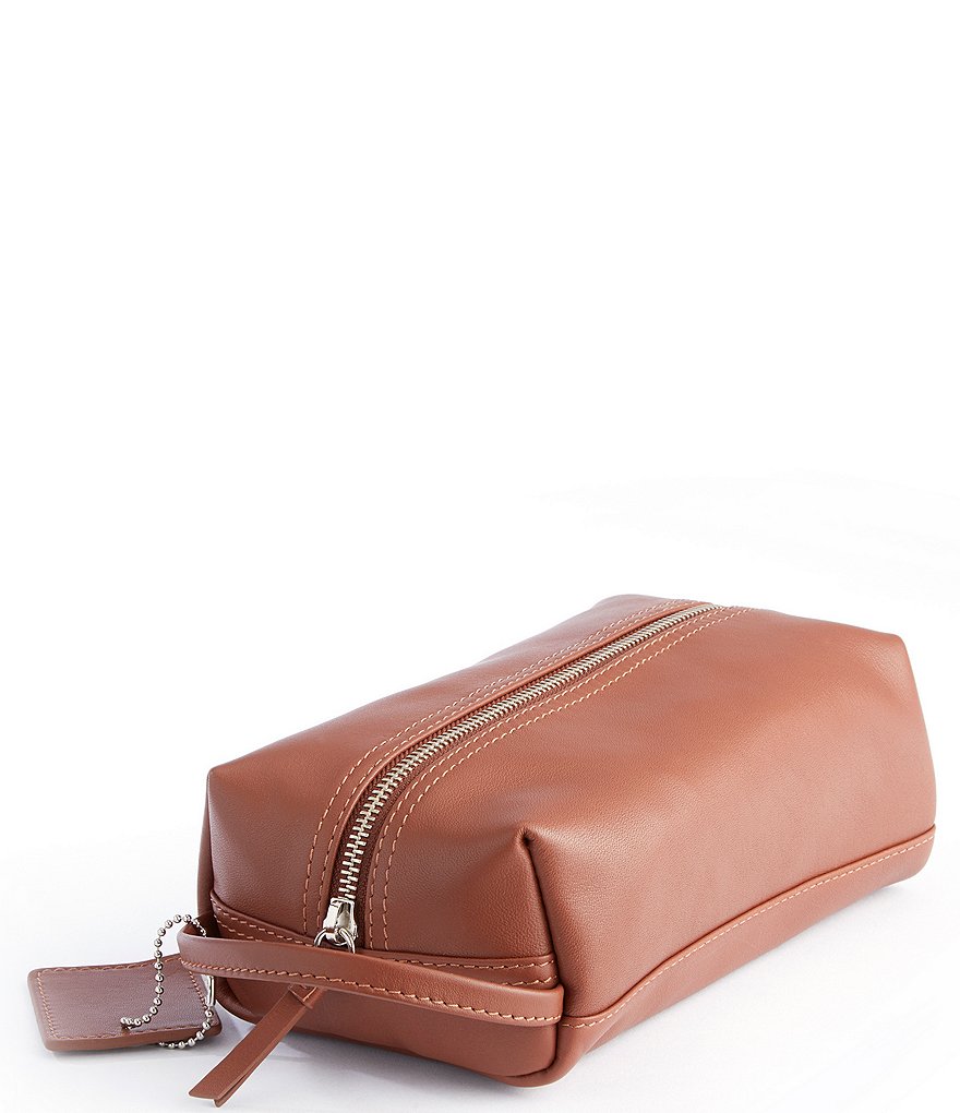 ROYCE New York Genuine Leather Compact Toiletry Bag