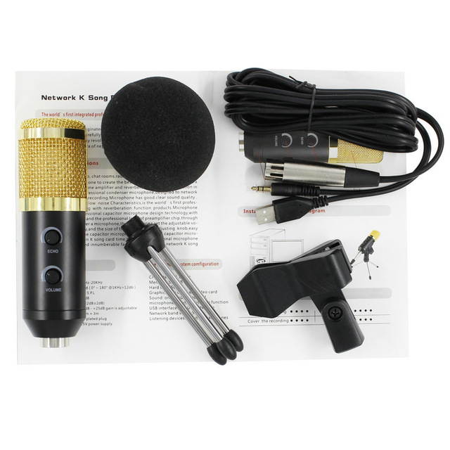 BM 800 upgraded bm 900 Professional Studio USB Condenser Wired Microphone for Computer Laptop Adjustable volume reverb mikrofon