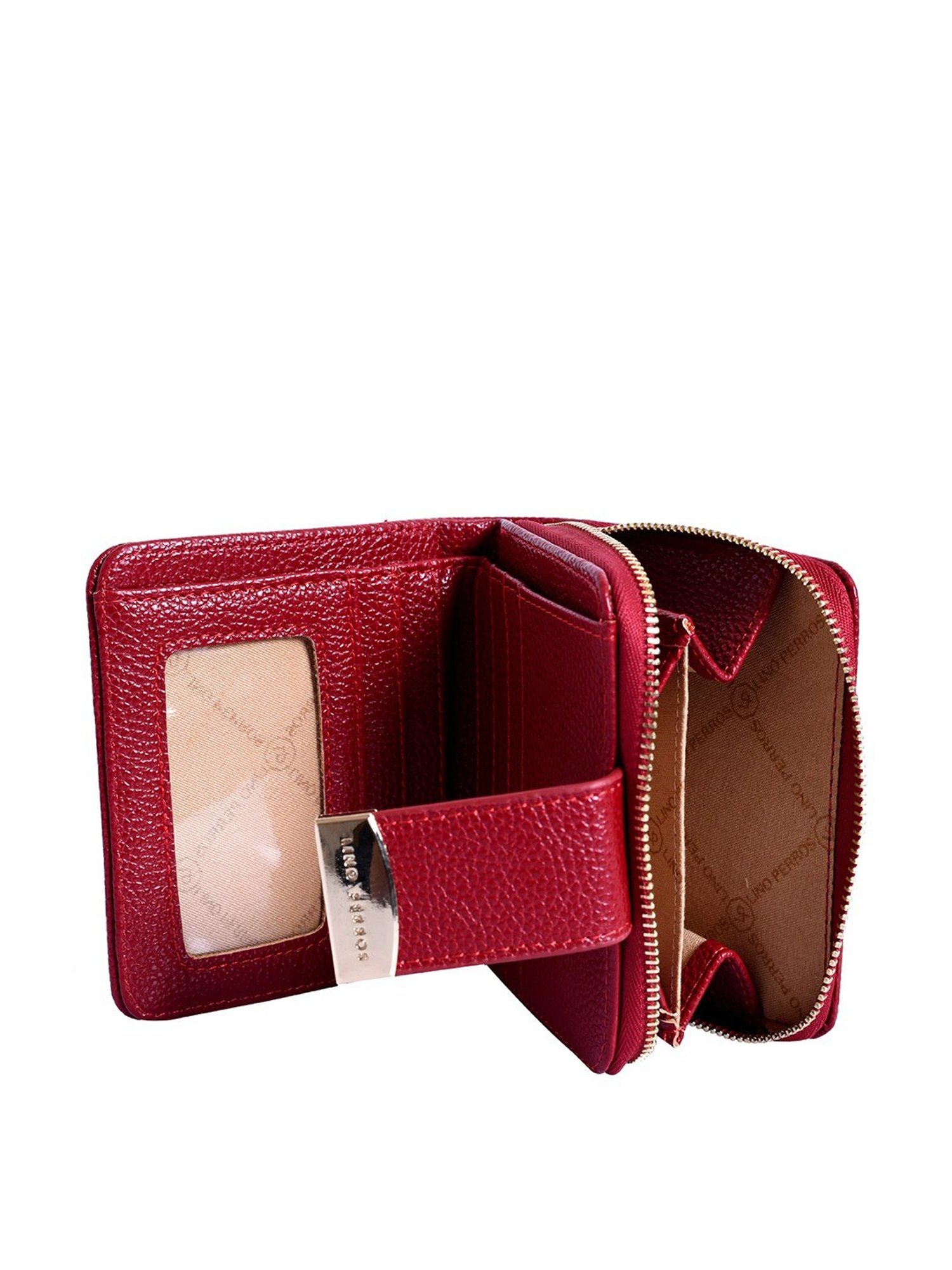 Lino Perros Core Red Textured  Zip Around Wallet for Women