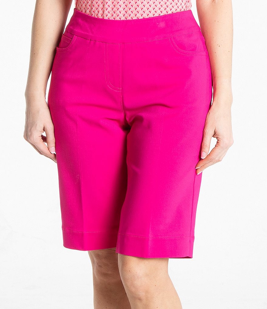 Sport Haley Slimsation Pull-On Solid Pocketed Bermuda Shorts
