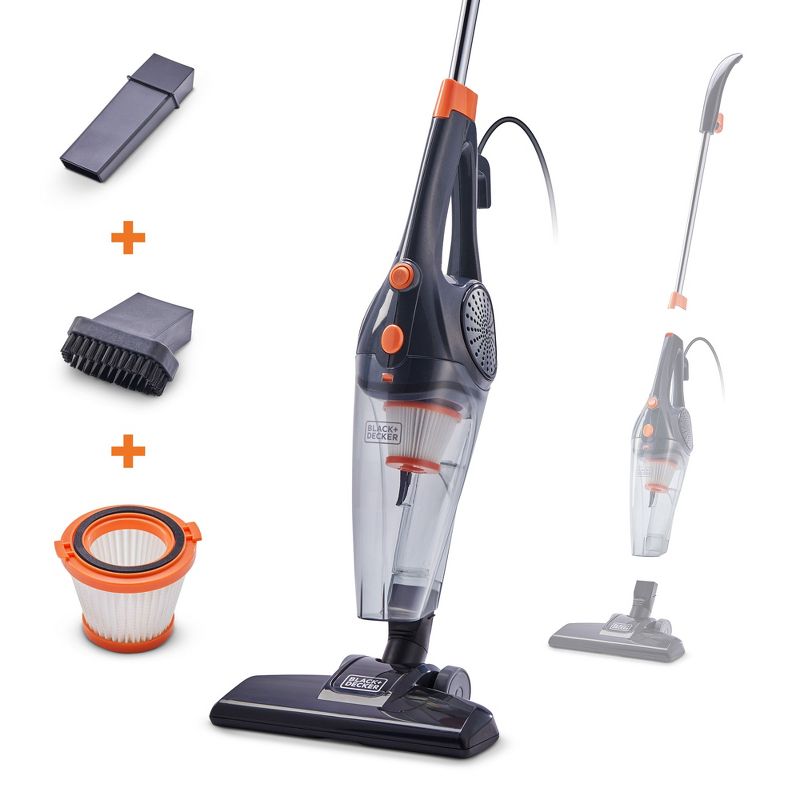 Black and Decker 3 In 1 Convertible Corded Upright Handheld Vacuum Cleaner Bundle with Bagless Canister Vacuum Cleaner with HEPA Filter