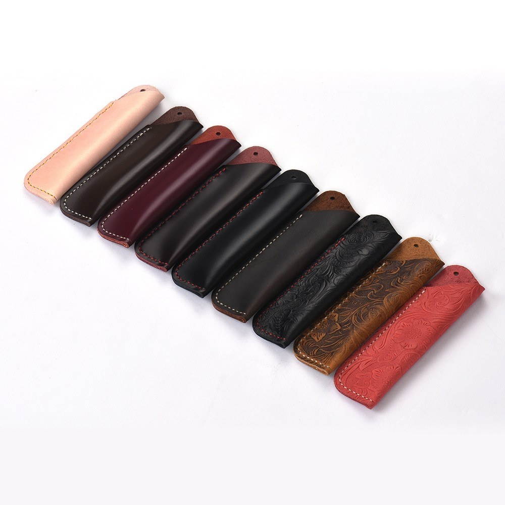 Handmade Retro Vintage Full Grain Leather Pencil Case Pouch Pen Holder Organizer Bag Stationery Gift for Kids