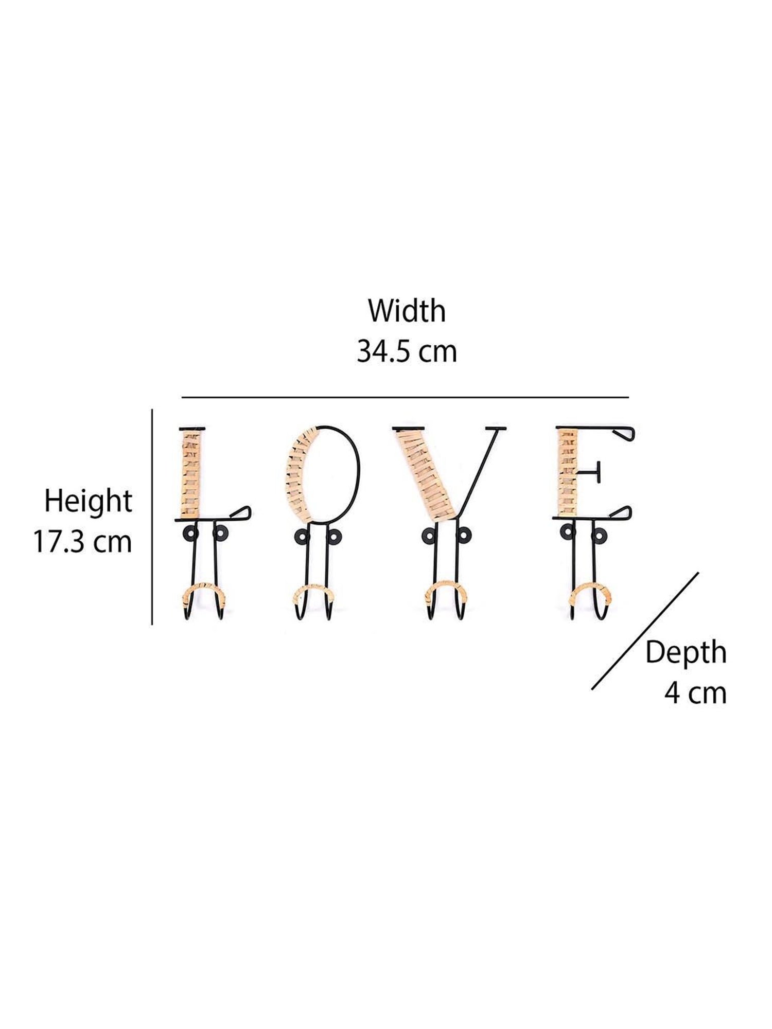 @home Nilkamal Black & Brown Metal Wall Hooks - Set of 4