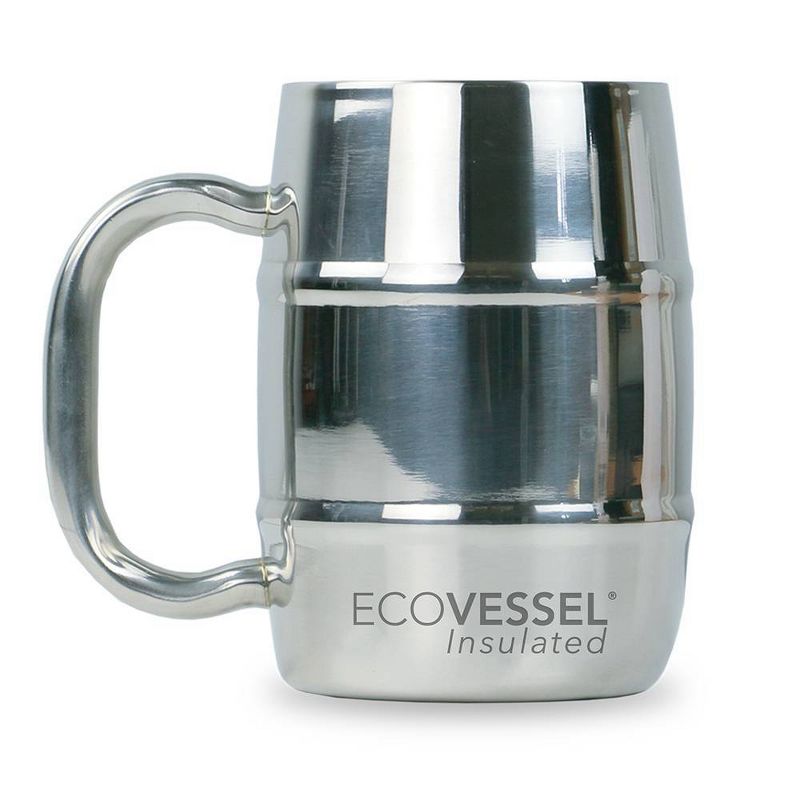 EcoVessel 16oz Stainless Steel Insulated Beer Mug - Silver