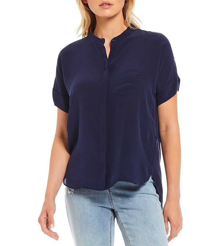 A Loves A Short Sleeve Button Down Silk Shirt