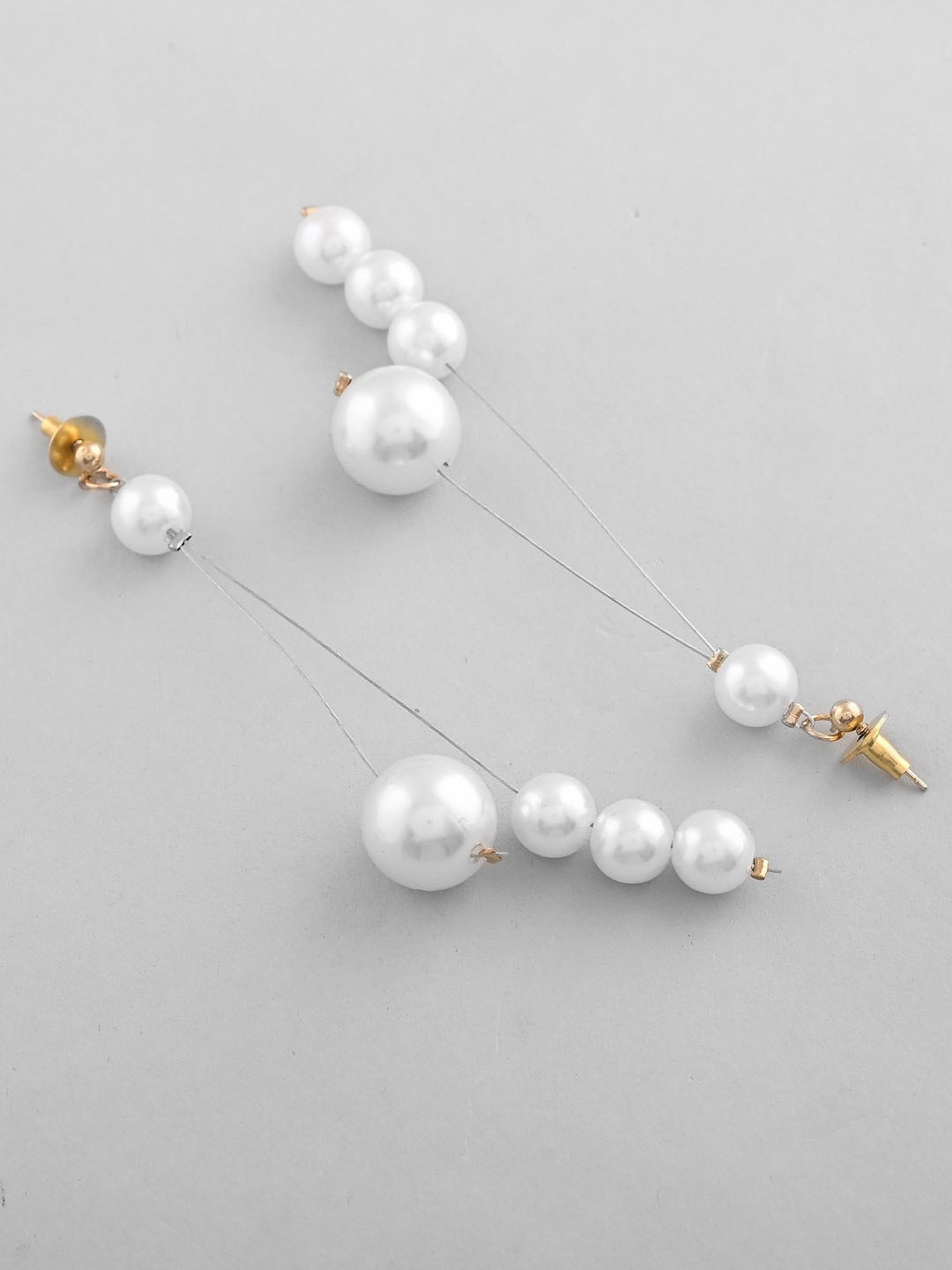 VOJ Pearl Studded Handcrafted Classic Drop Earrings for Women