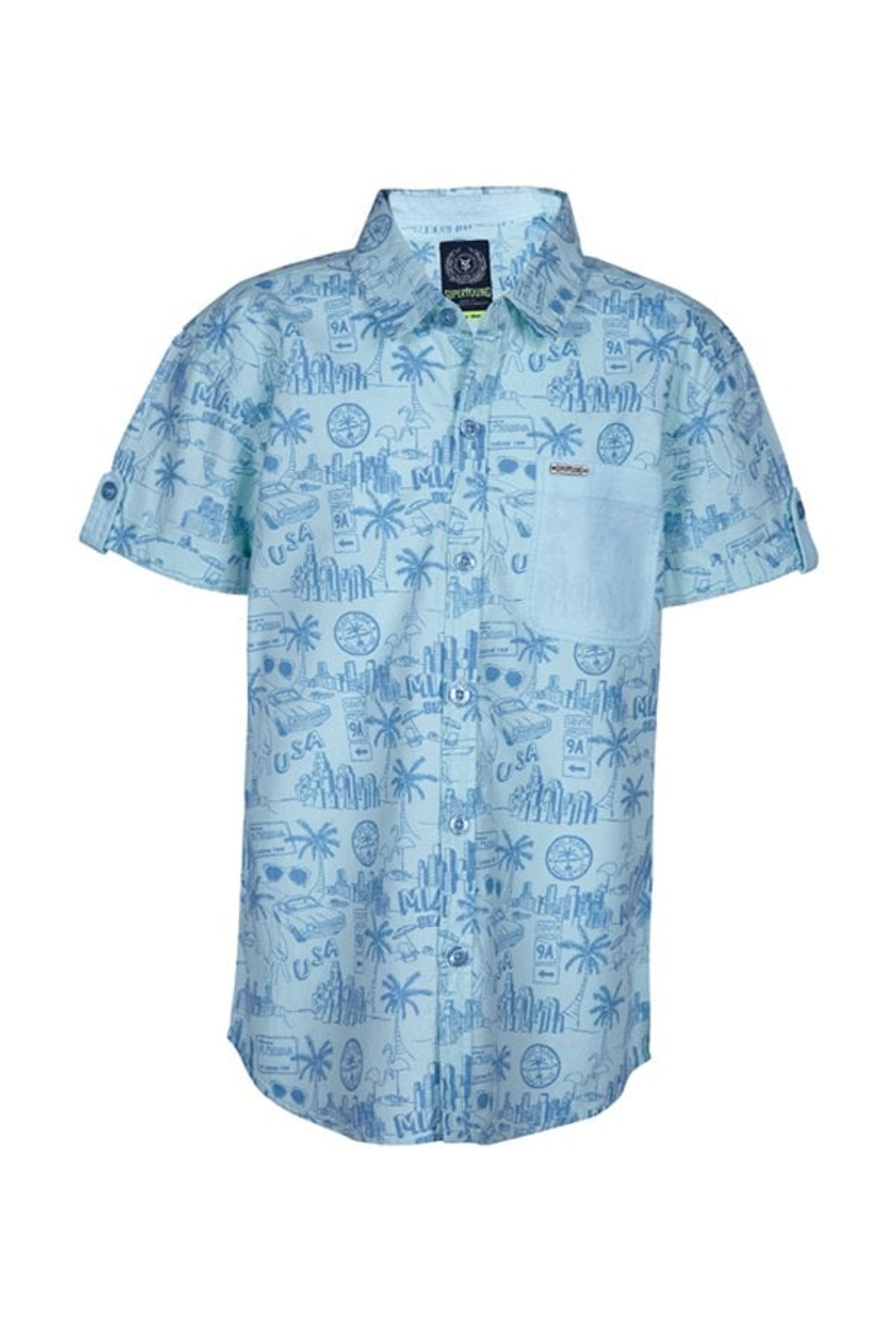 Superyoung Boys Blue Printed Shirt