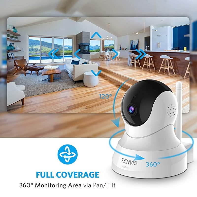 1080P Security Camera Wireless Camera IP Camera with Night Vision 2Way Audio 24Ghz WiFi Indoor Home Dome Camera for Pet Baby Remote Surveillance Monitor with Phone App White