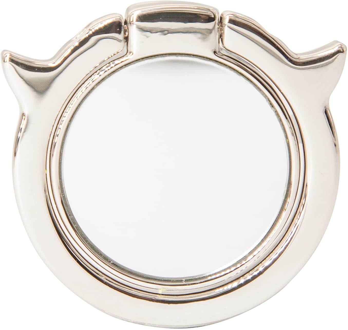 Phone Finger Ring Stands 360 Degree Rotation Mirror Metal Ring Phone Ring for Magnetic Car Mount Compatible,Compatible with iPhone, Android & Other Smartphones (Demon Sliver)