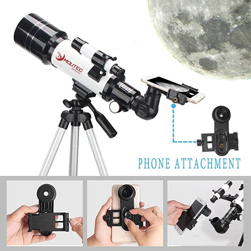 Telescope for Kids and Beginners with Backpack Smartphone Adapter Portable Astronomical Travel Telescope 70mm Refractor Great Astronomy Gift for Kids to Explore Moon Space