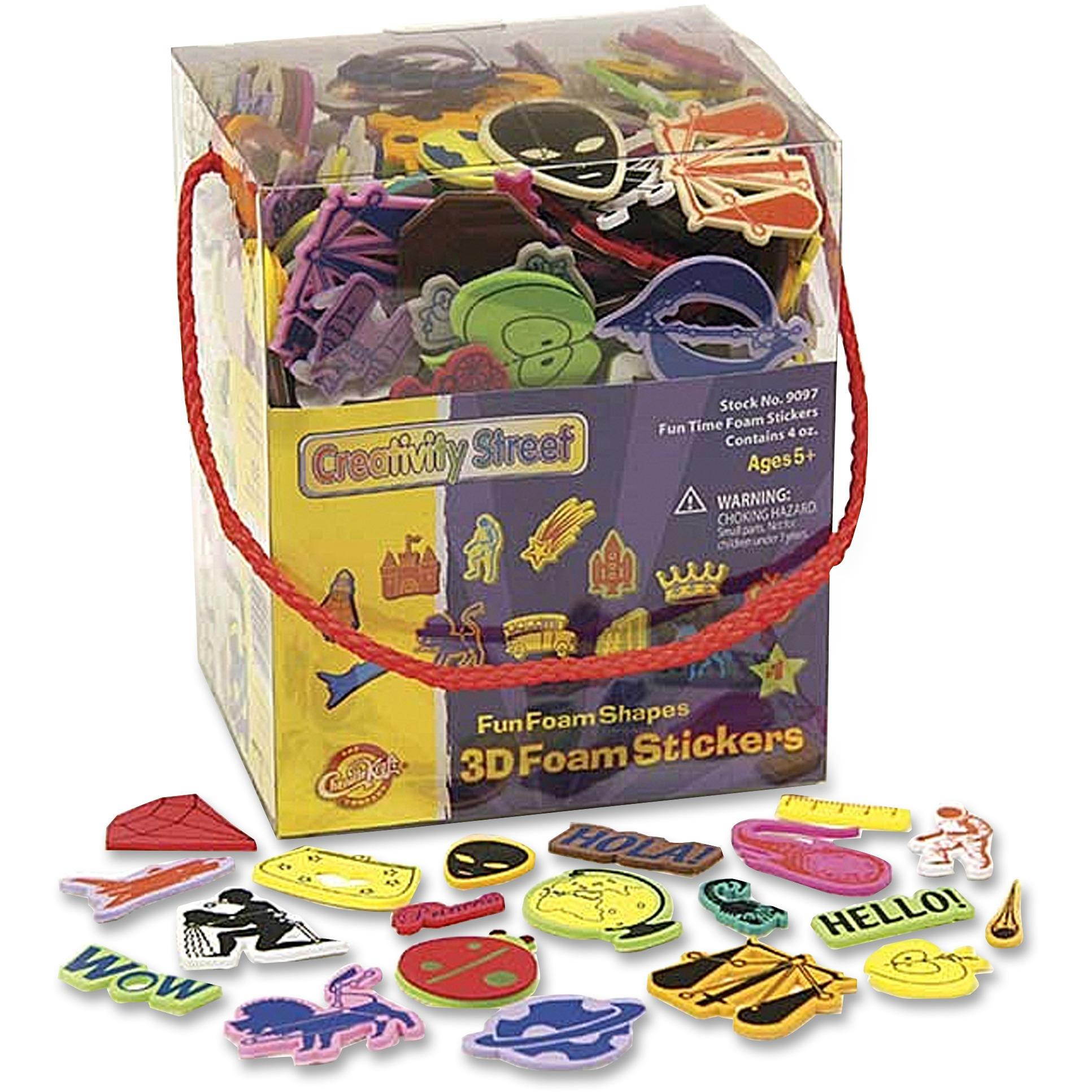 Creativity Street Fun Foam Shapes 3D Foam Stickers - 1 Each - Assorted - Foam  CKC9097