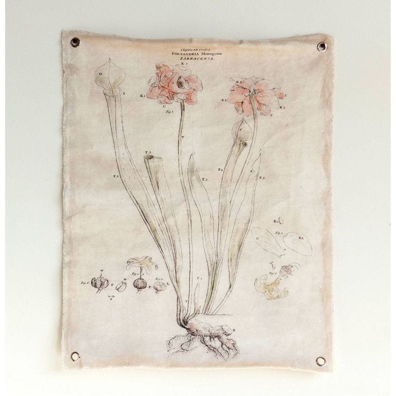 Floral Flax Framed Wall Canvas Art - 3R Studios