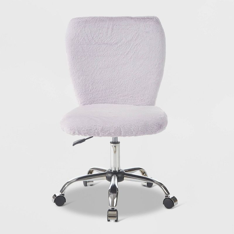 Faux Fur Rolling Computer Task Chair Lavender - Urban Shop