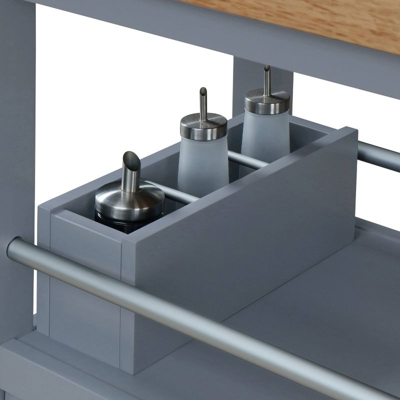 Anson Kitchen Cart Gray - ClickDecor