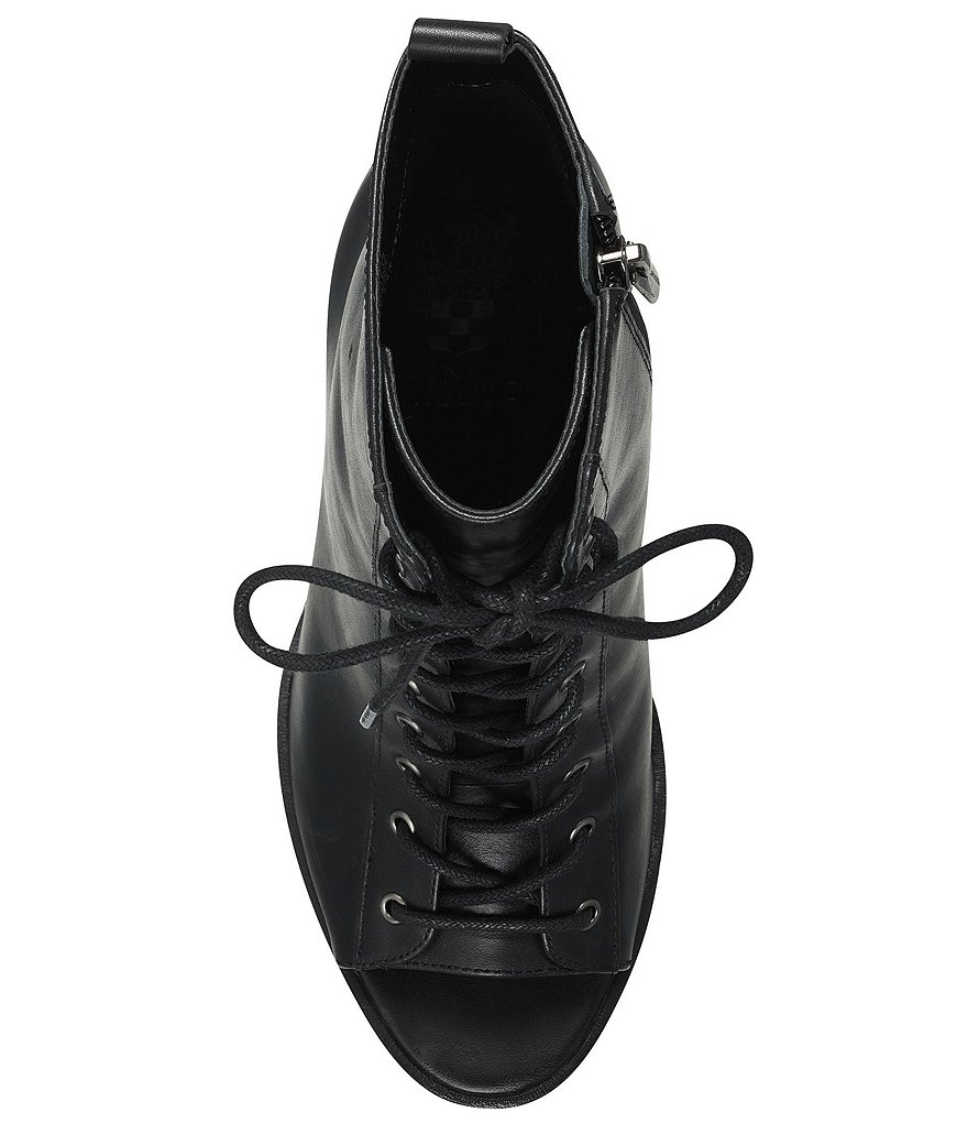 Vince Camuto Hemmy Peep Toe Lace-Up Leather Booties