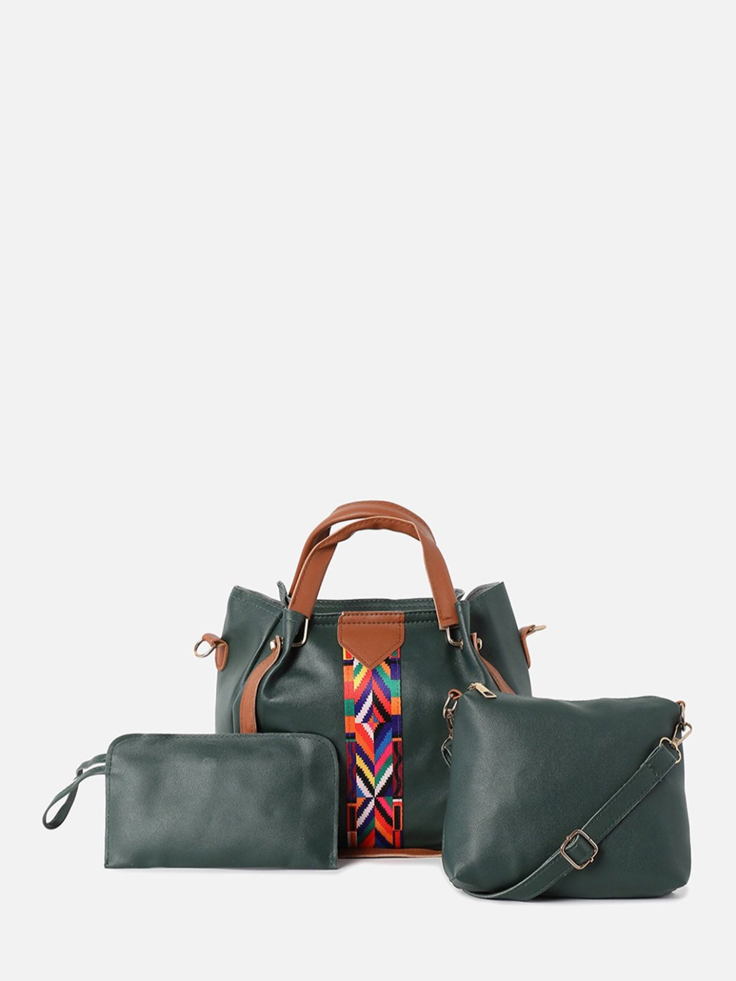 HauteSauce Green Medium Handheld Handbag Combo Set