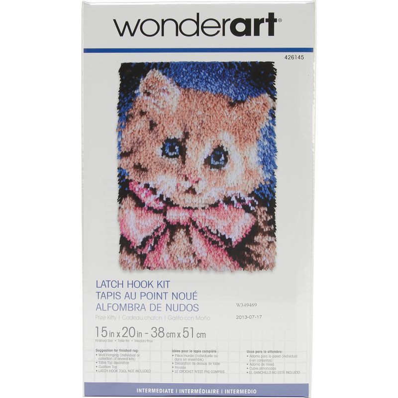 Wonderart Latch Hook Kit 15"X20"-Prize Kitty