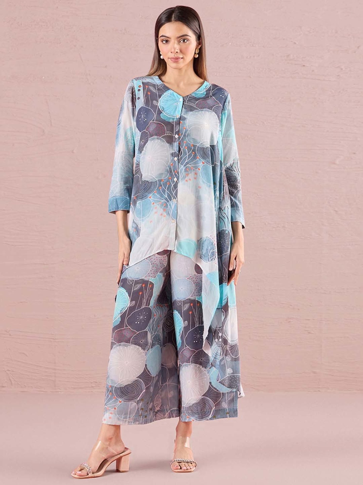 navyasa by liva Indigo Blue Tunic With Pants Set