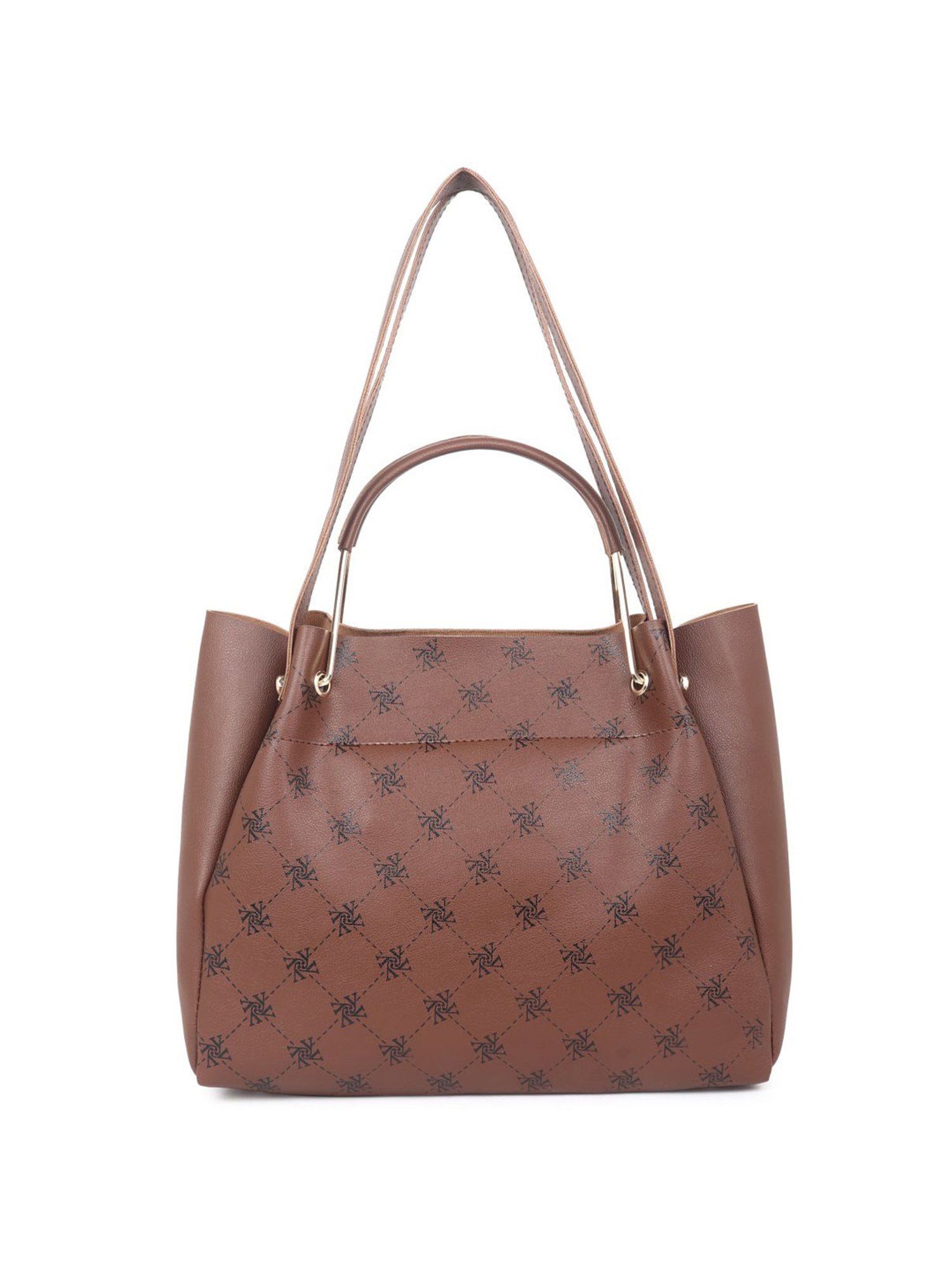 Yelloe Tan Synthetic Printed Shoulder Handbag with Sling Handbag