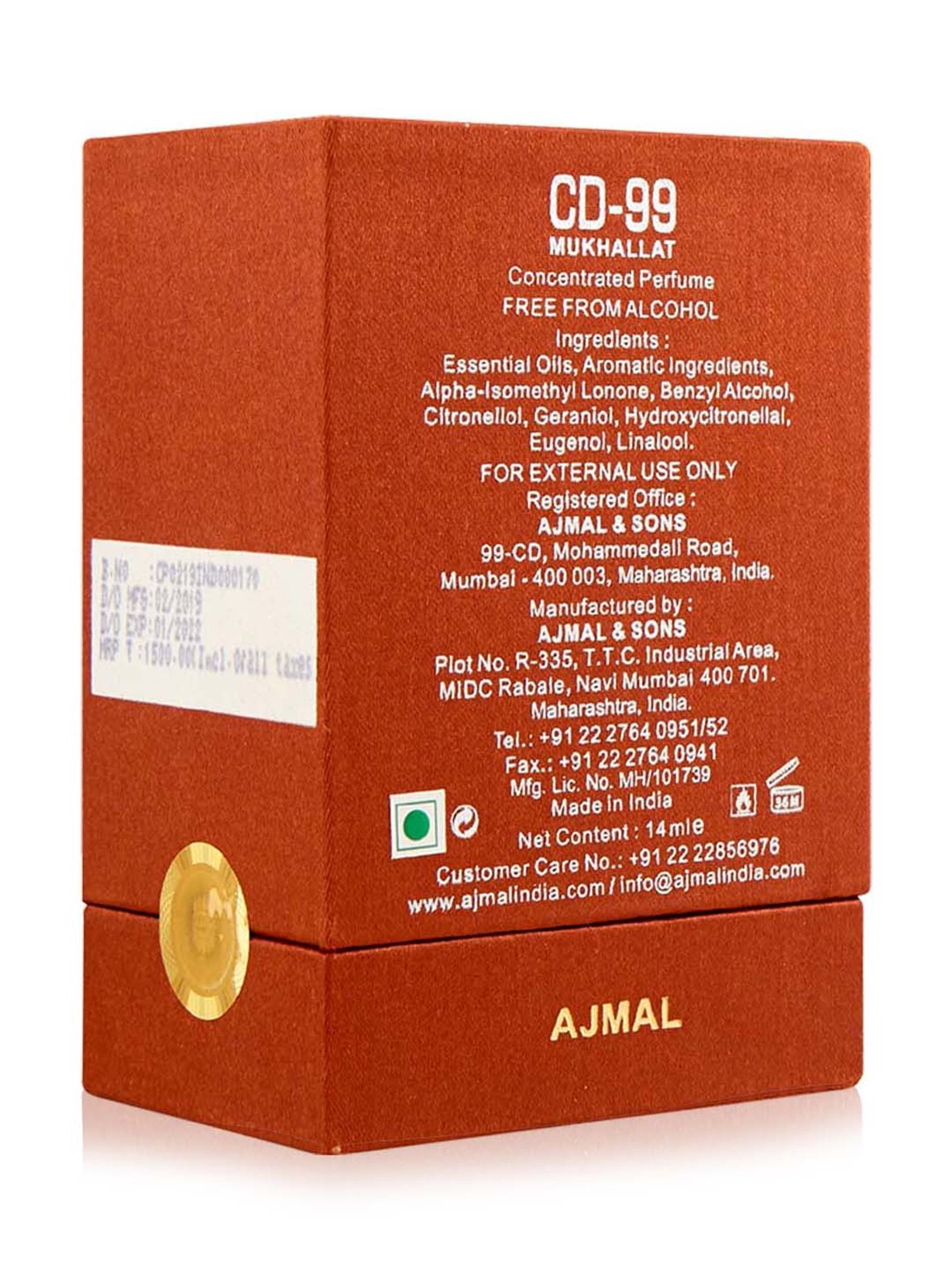 Ajmal CD-99 Mukhallat Concentrated Perfume for Unisex - 14 ml
