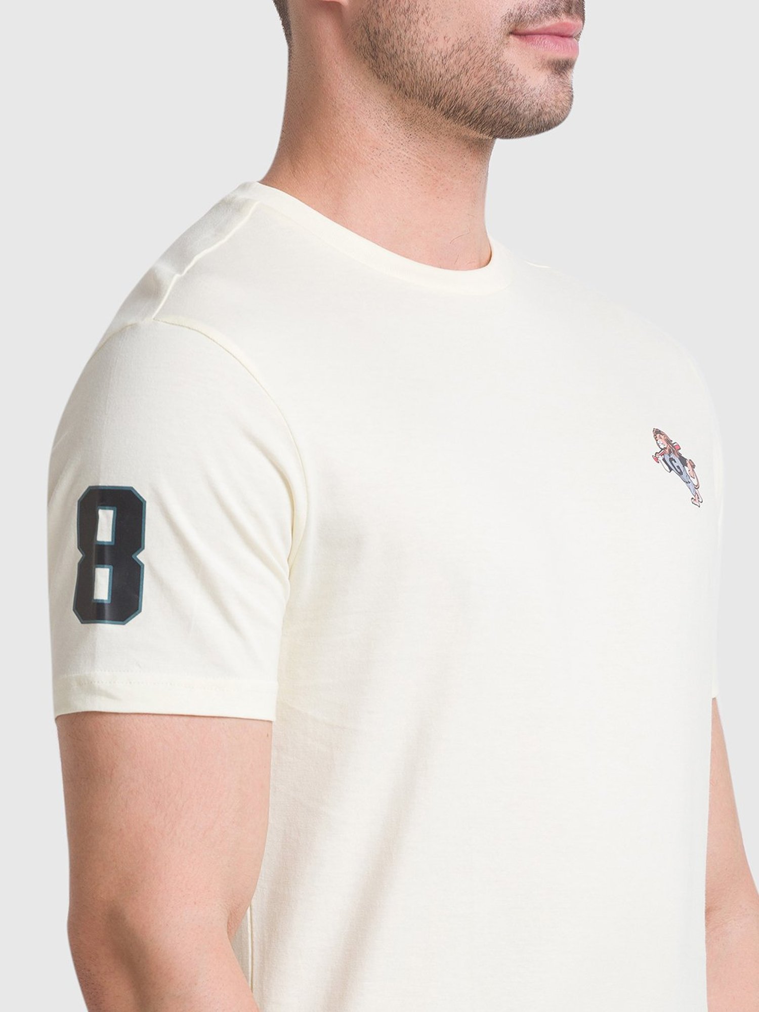 Giordano Light Yellow Slim Fit Crew T-Shirt