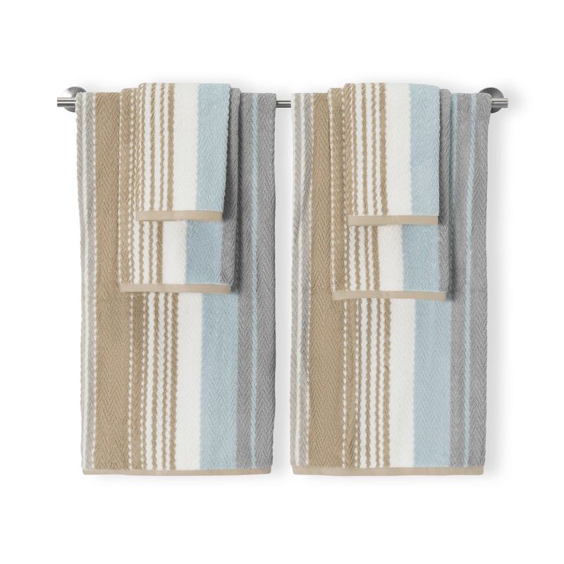 6pc Addison Bath Towel Set Brown/Blue - CARO HOME