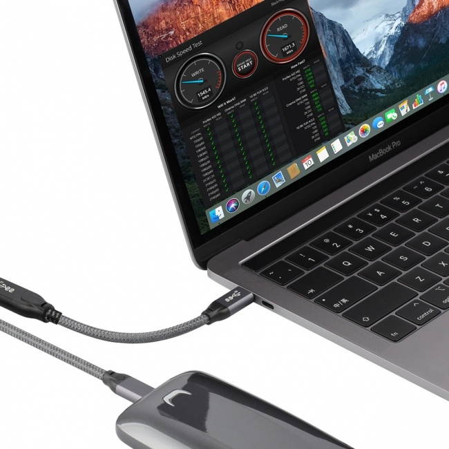 Cablecc 30CM USB-C USB 3.1 Type-C Male to Female Extension Data Cable with Sleeve for Laptop Phone