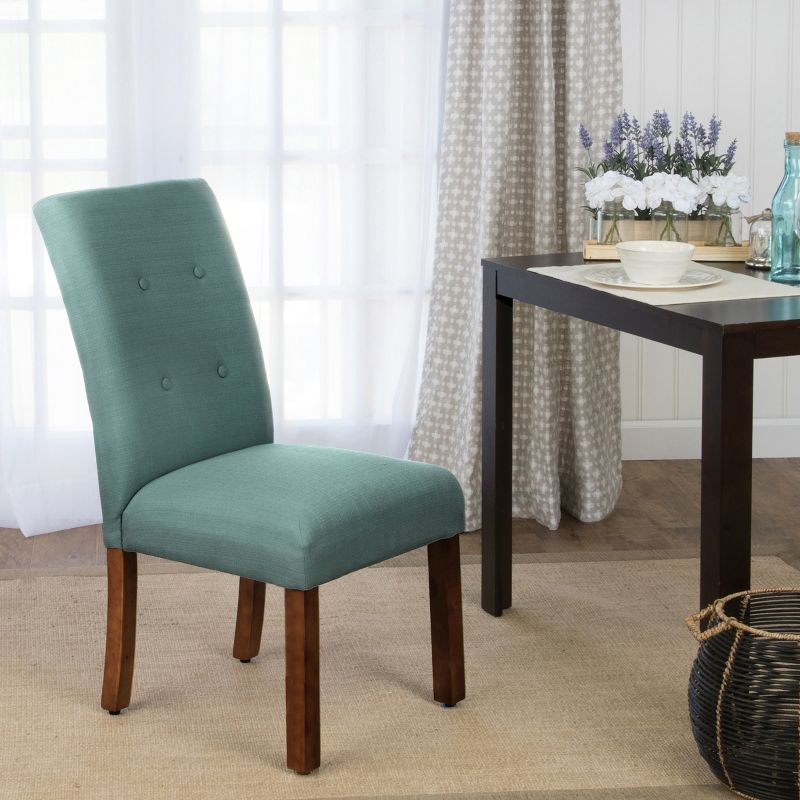 Set of 2 Kristin Tufted Dining Chair Aqua Textured - HomePop