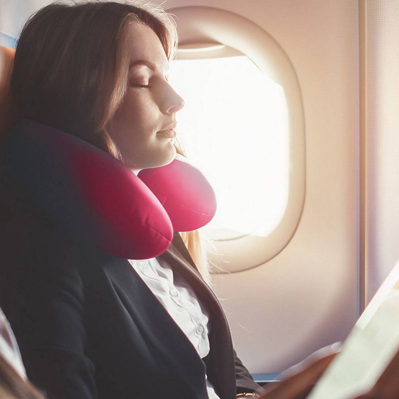 Lewis N. Clark Microbead Neck Travel Pillow - Red