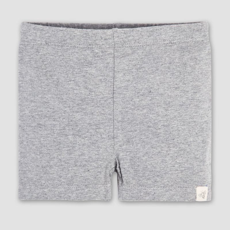 Burt's Bees Baby® Toddler Girls' 2pk Bike Shorts - White/Gray 2T