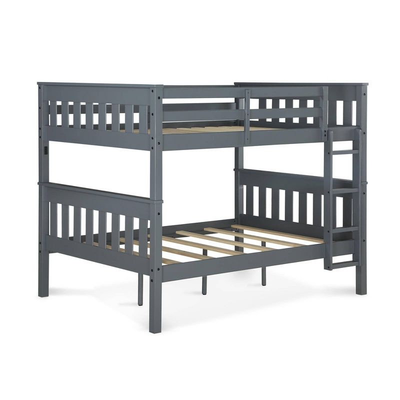 Full over Full Dolan Bunk Bed with USB Port Gray - Dorel Living