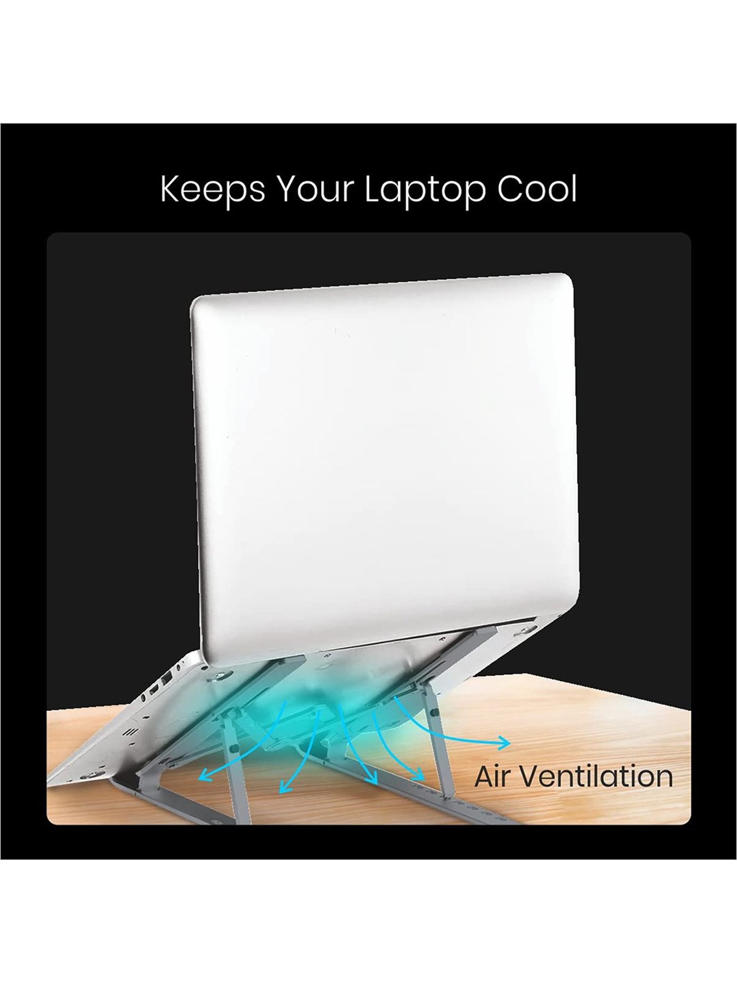 Portronics My Buddy K2 POR-1388 Portable Laptop Stand (Grey)