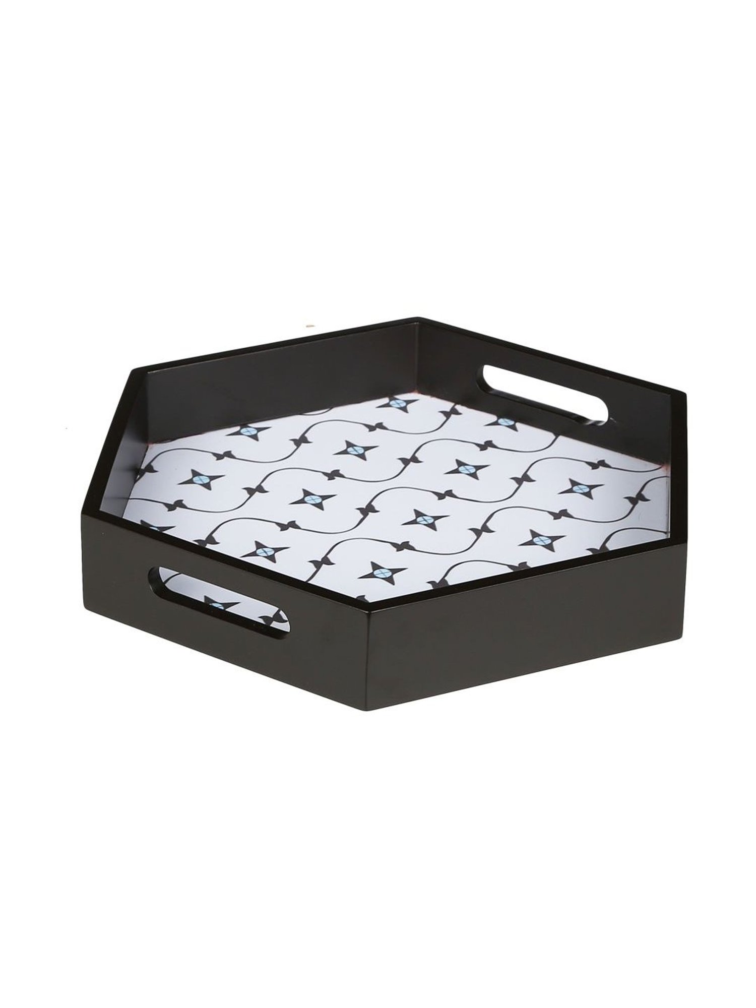 Crayton Star Printed MDF Hexagon Serving Tray - Set of 1