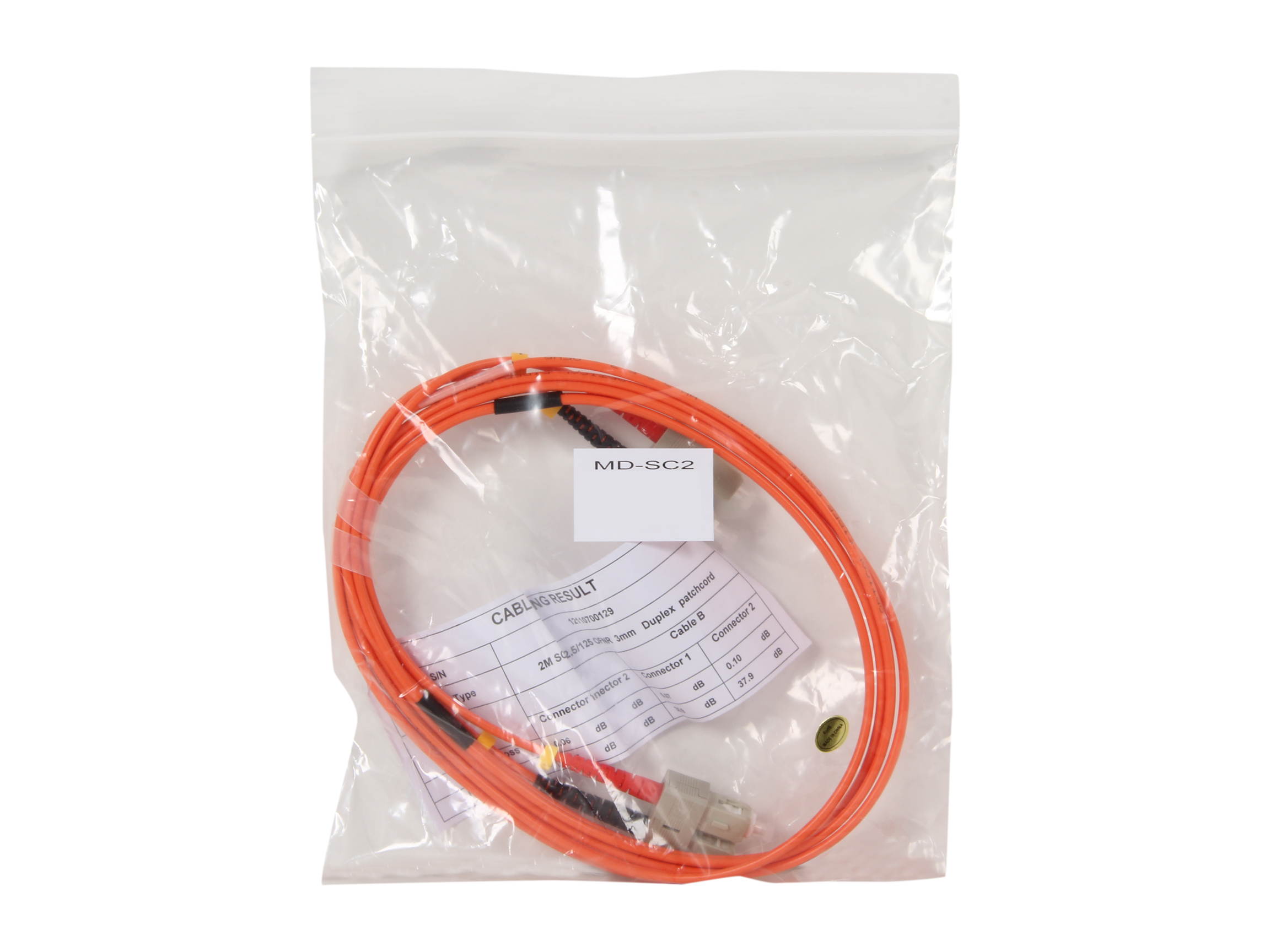 BYTECC MD-SC2 6.65 ft. SC to SC Duplex (2 Strand) Cable, Multi Mode 62.5/125 Standard Zipcore