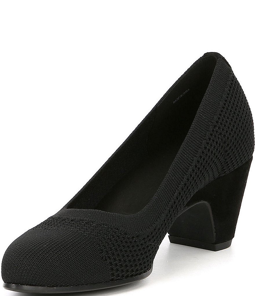 Eileen Fisher Kiss Stretch Fabric Block Heel Pumps