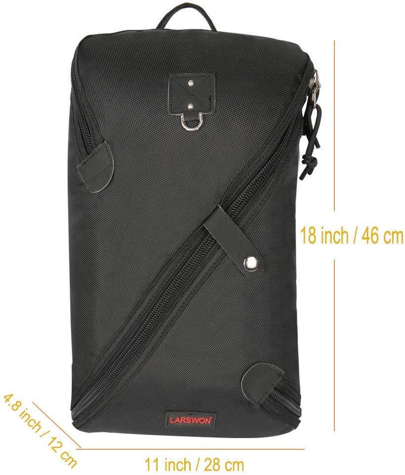 Larswon Sling Bag, Lightweight Large Chest Bag Laptop Backpack Shoulder Bag for Men Women Black