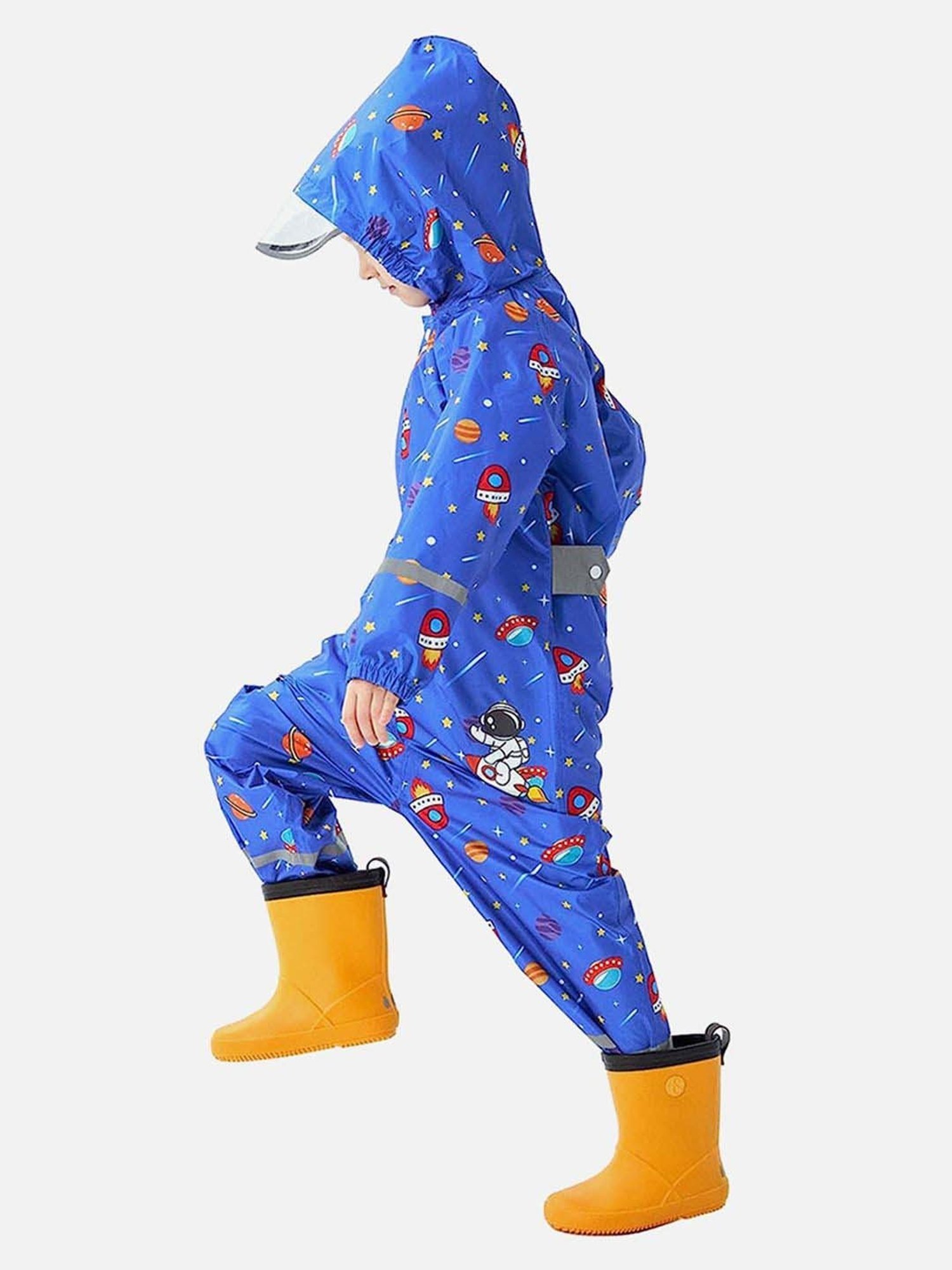 Little Surprise Box Kids Yellow Printed Full Sleeves Raincoat