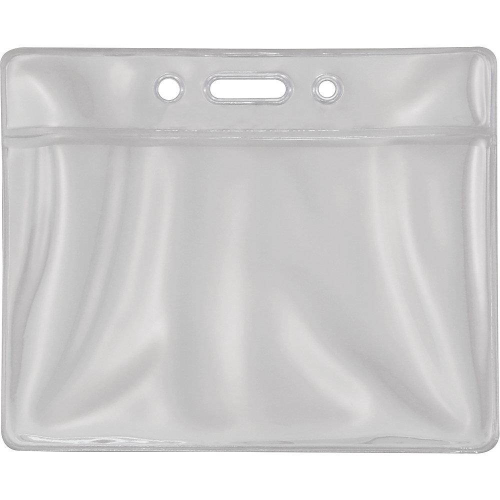 Advantus Vinyl ID Badge Holders - Horizontal - Vinyl - 50 / Pack - Clear