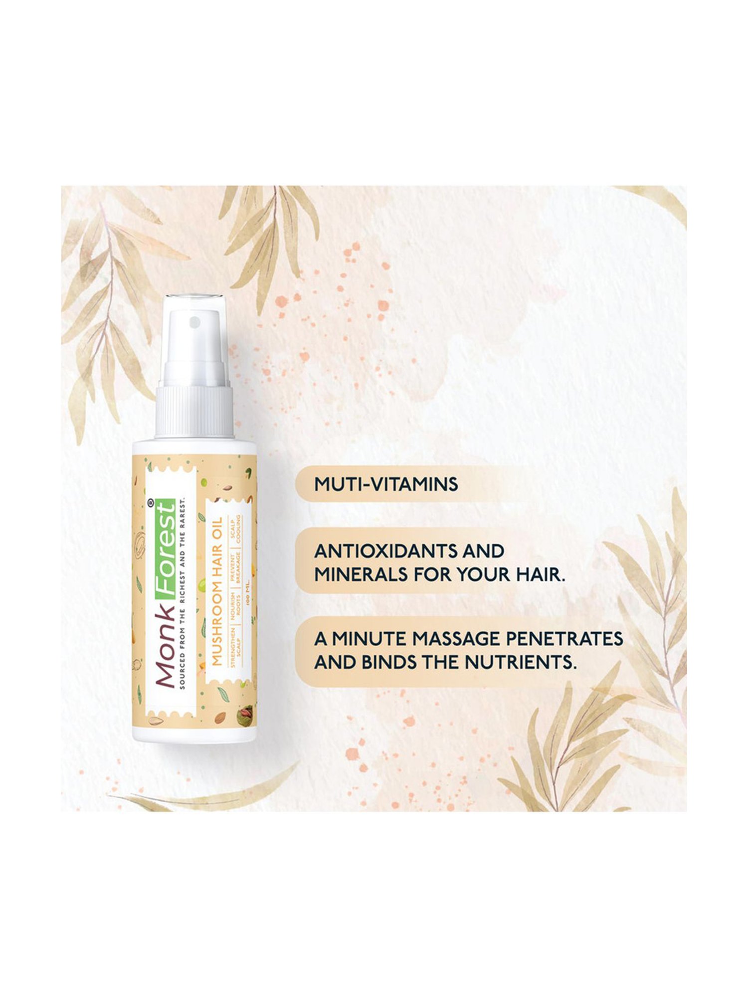 Monk Forest Hairloss Preventing Mushroom Hair Oil with Cooling Effect - 100 ml