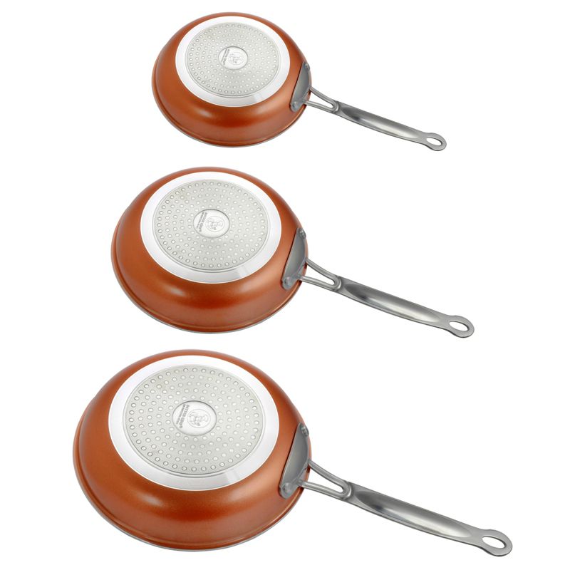 Better Chef 3 Piece Ceramic Coated Fry Pan Set in Copper