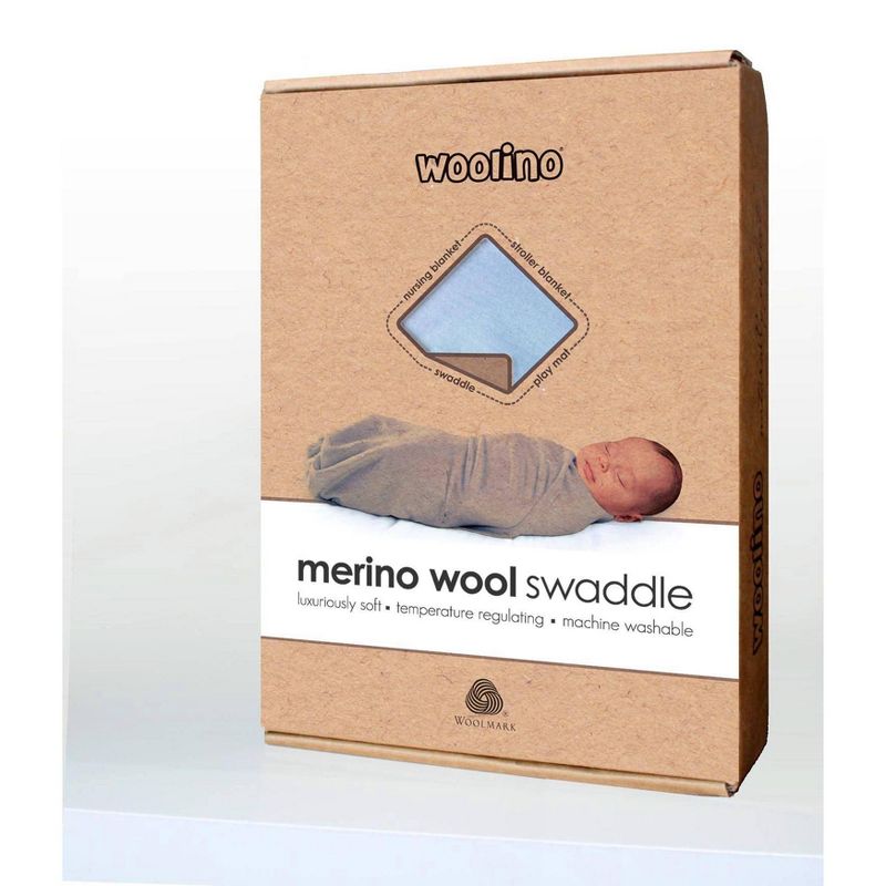 Woolino Merino Wool Swaddle Blanket - Blue