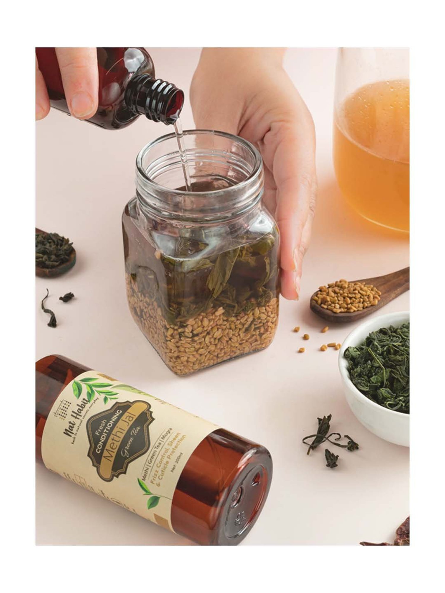 Nat Habit Green Tea Conditioning Methi Jal - 200 ml