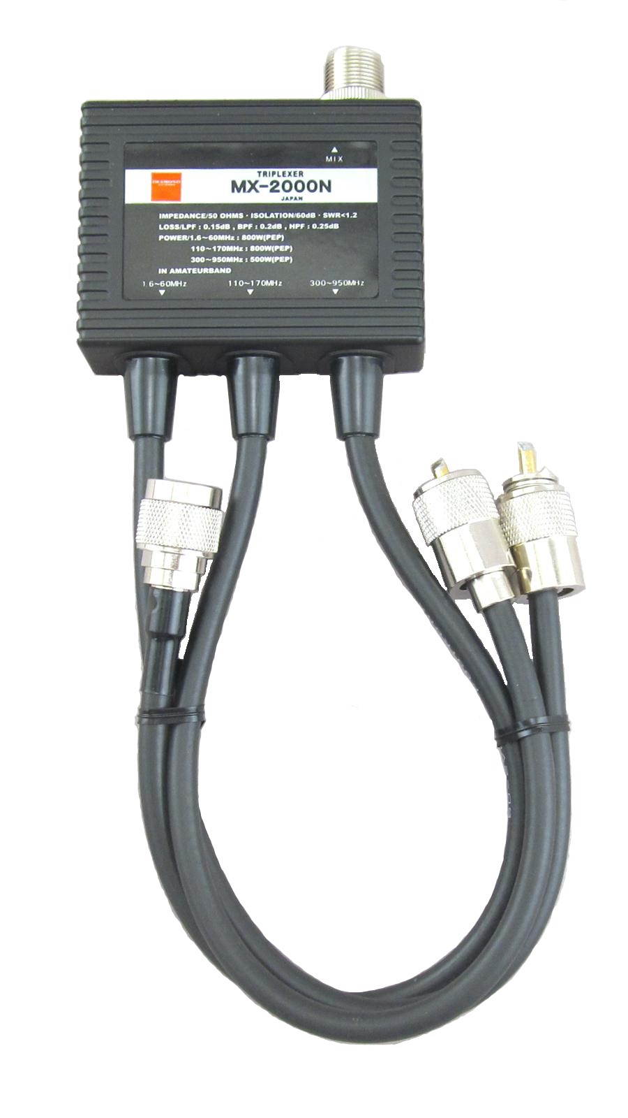 Diamond Antenna MX2000N Triplexer: 1.6-60/110-170/300-950MHz