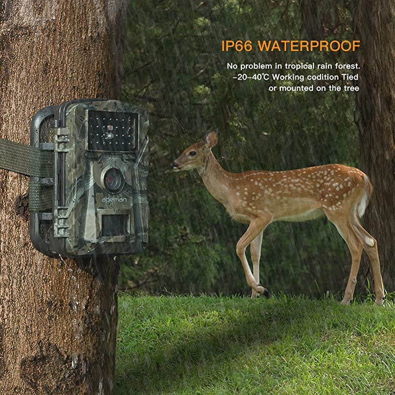 Trail Camera 16MP 1080P NoGlow Infrared Night Vision Hunting Camera for Wildlife Monitoring Garden Home Security Surveillance