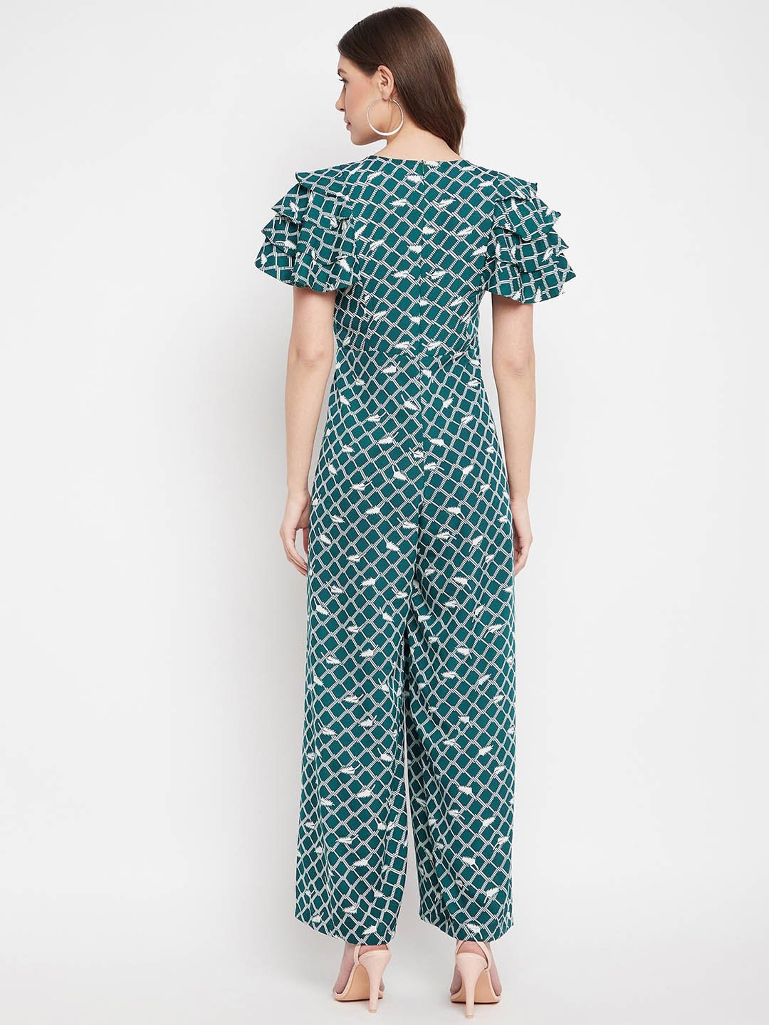 Uptownie Lite Green Printed Jumpsuit