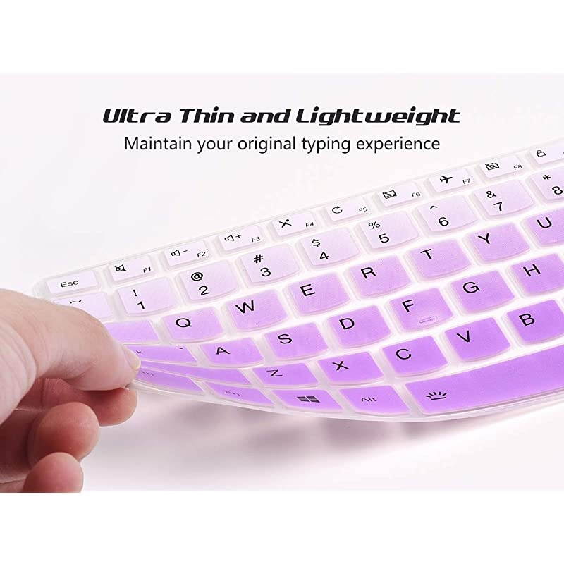 Lenovo Yoga 730 Keyboard Cover , Silicone Keyboard Skin Lenovo Flex 15/Flex 14, Lenovo Yoga C740 C940 C930 13.9 Inch,Lenovo Yoga 720 13.3" 12.5" Protector(Purple+Clear)