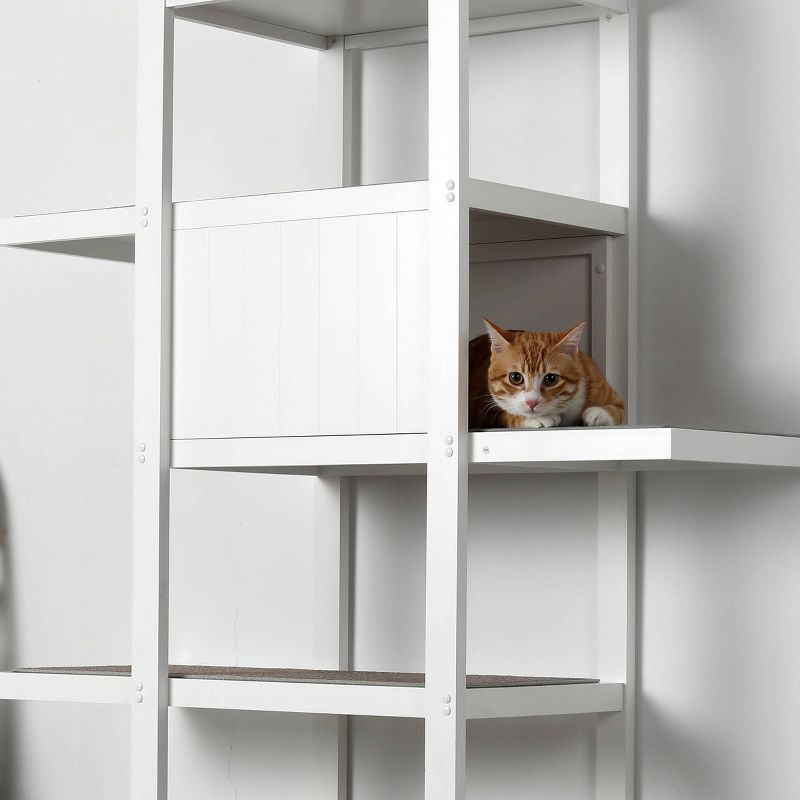 Merry Products Bookshelf Cat Tower - White