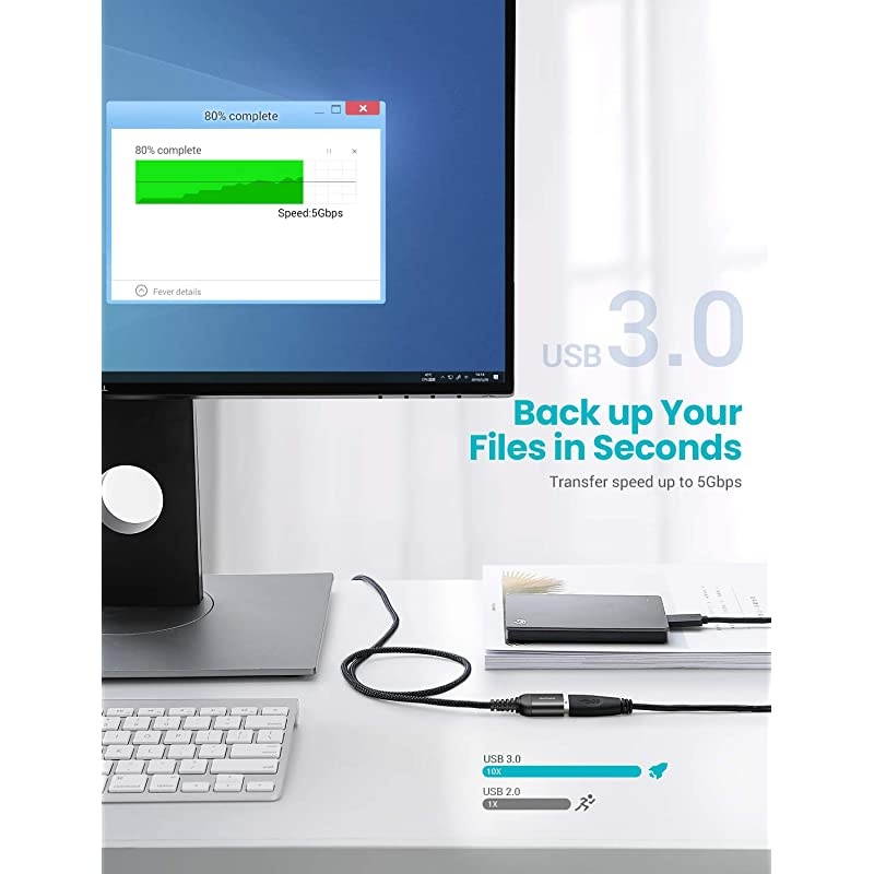 10FT USB 30 Extension Cable Type A Male to Female Extension Cord  Durable Braided Material High Data Transfer Compatible with USB KeyboardMouseFlash Drive Hard DrivePrinterBlack