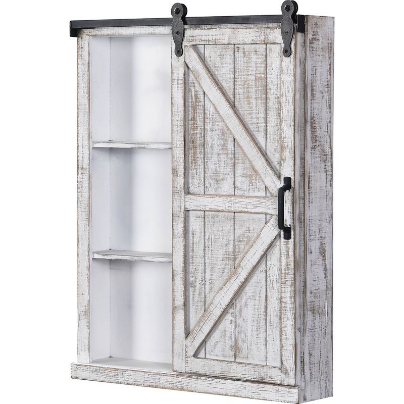 Winona Farmhouse Barn Door Cabinet Mirror - FirsTime