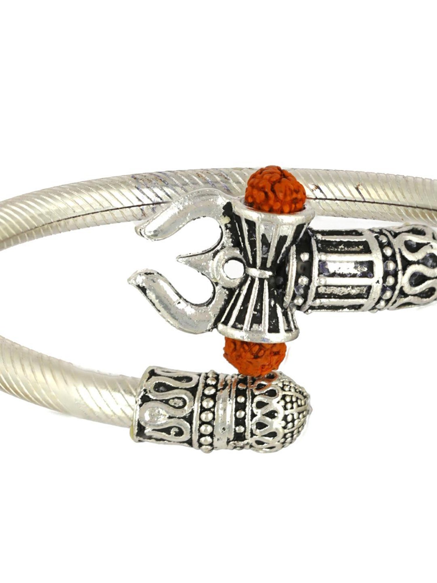 Bold by Priyaasi Trishul Rudraksh Silver-Plated Bracelet for Men